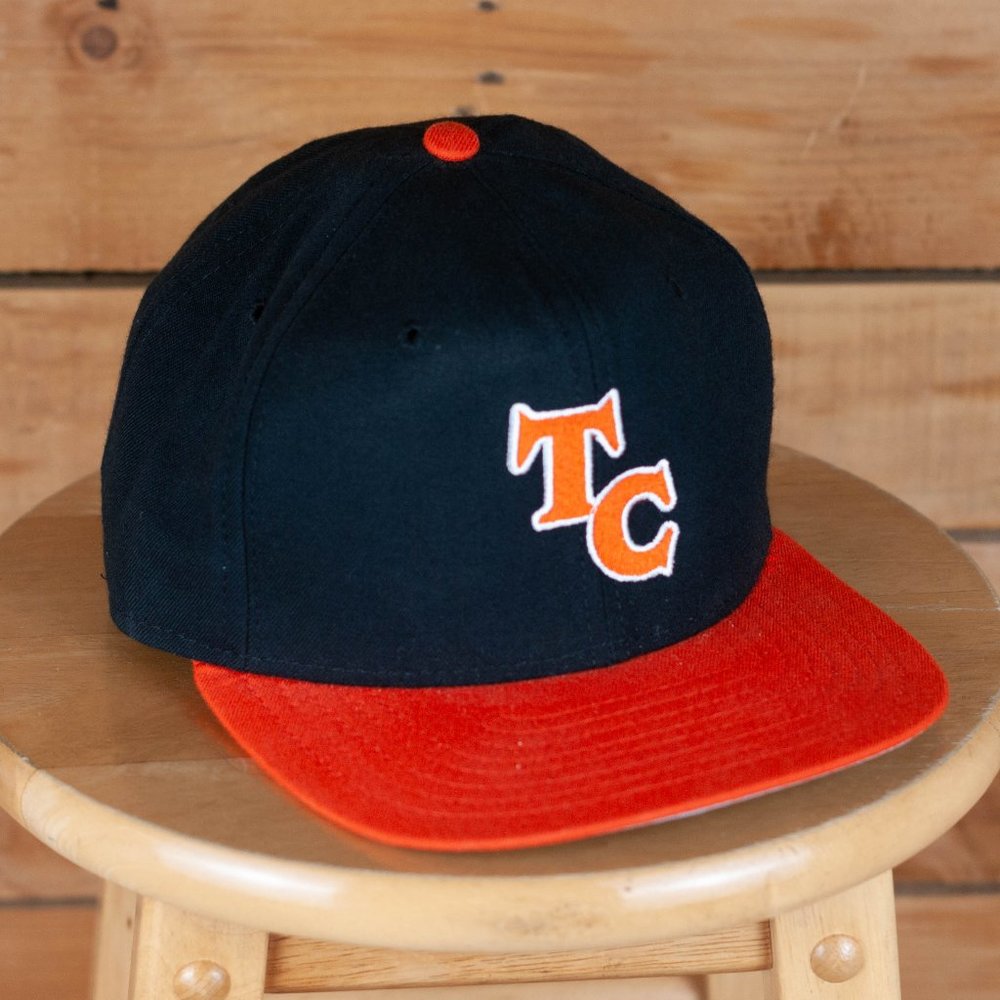 Vintage Black Tc Embroidered New Era Dupont Visor Pro Model Flat Brim Hat